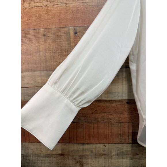 Banana Republic Crepe Volume-Sleeve Blouse Medium Petite - Picture 5 of 10